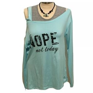 CBR One Shoulder Long Sleeve Graphic Shirt Size S